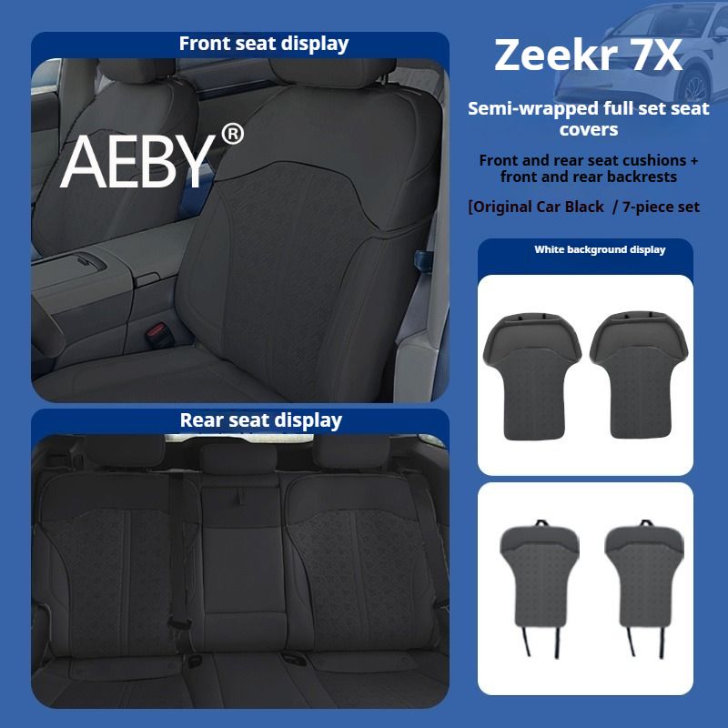 AEBY For ZEEKR 7X 2025 Car Seat Cushion Backrest Set Custom Fit Anti-slip Bottom Easy Install All-Season Covers 2024 New_autovado.com