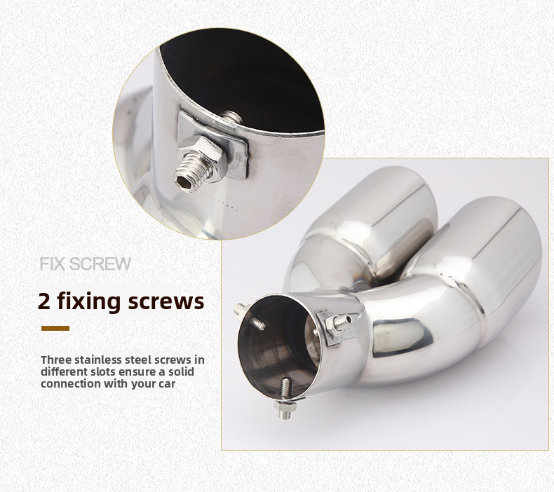 Cross-Border Hot-Selling Tail Thickened Stainless Steel Universal Model Blue Coated Slanted Double Row Car Exhaust Pipe_autovado.com