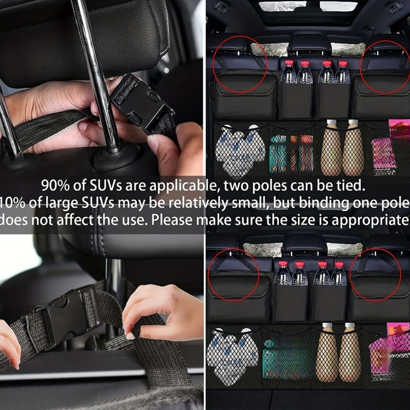 Multi Functional Rear Seat Back Hanging Bag, Car Foldable Miscellaneous Oxford Cloth Trunk Storage Bag_autovado.com