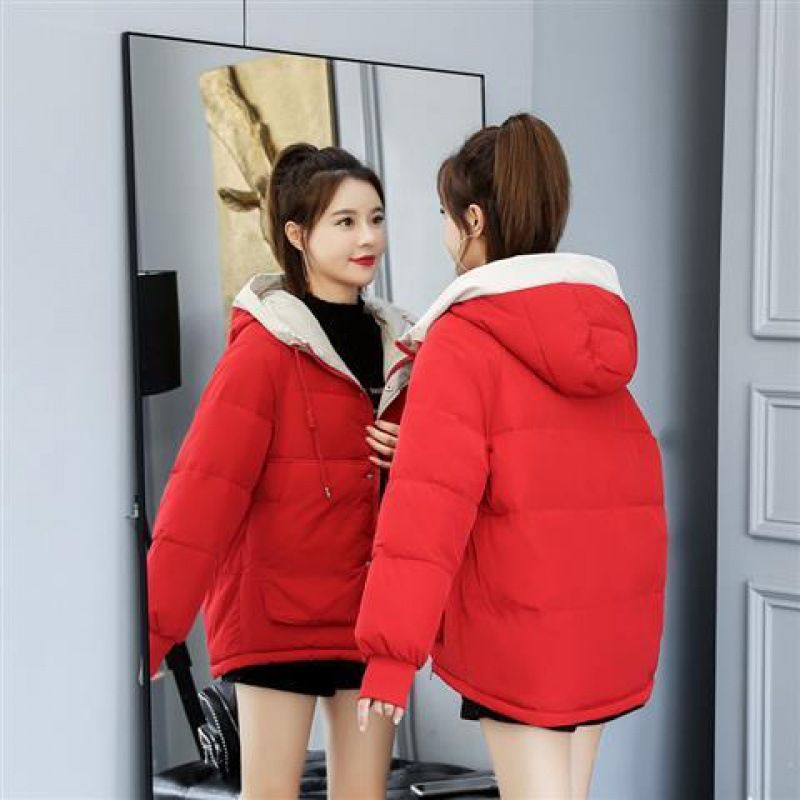 Down jacket for women winter new Korean style student short cotton padded jacket loose thickened cotton coat_autovado.com