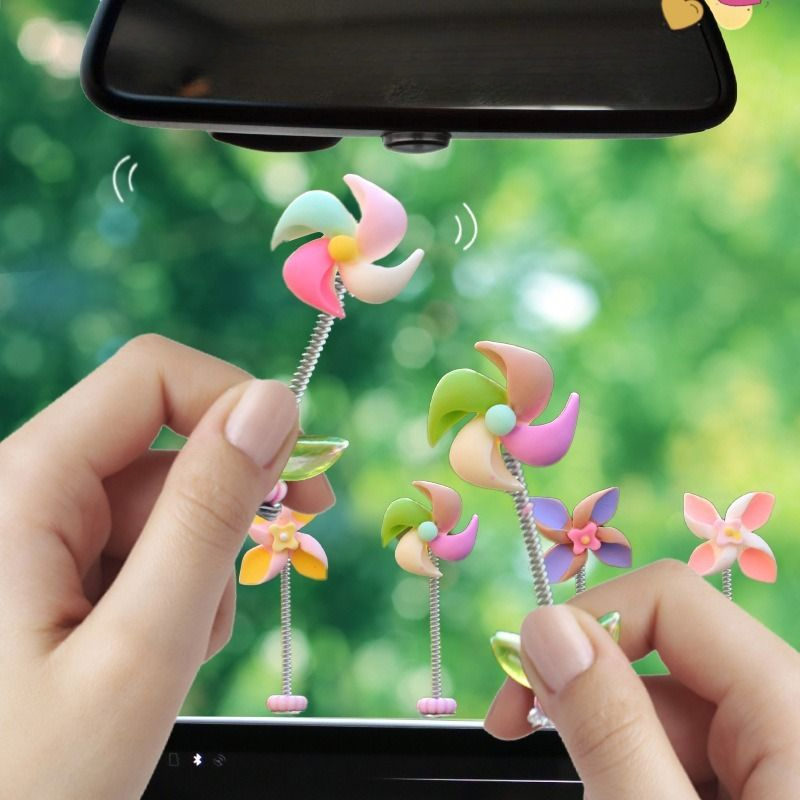 Car mounted new windmill rotating gyroscope creative decoration small ornaments, center console car interior_autovado.com