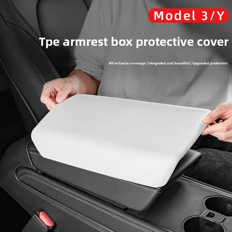 Suitable For Tesla New Model 3/Y Armrest Box Protective Central Control Interior Shell Cover Modification Accessories_autovado.com