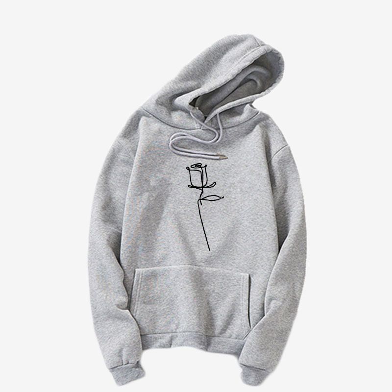Women's Clothing autumn and winter new style hooded sweatshirt for women plus velvet student loose casual couple long sleeved tops for women_autovado.com