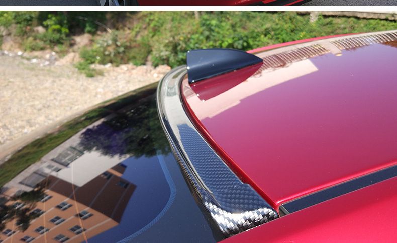 Car 3D Pattern Rubber Spoiler No Drilling Required Universal Carbon Fiber Diffuser Anti-Collision Strip_autovado.com