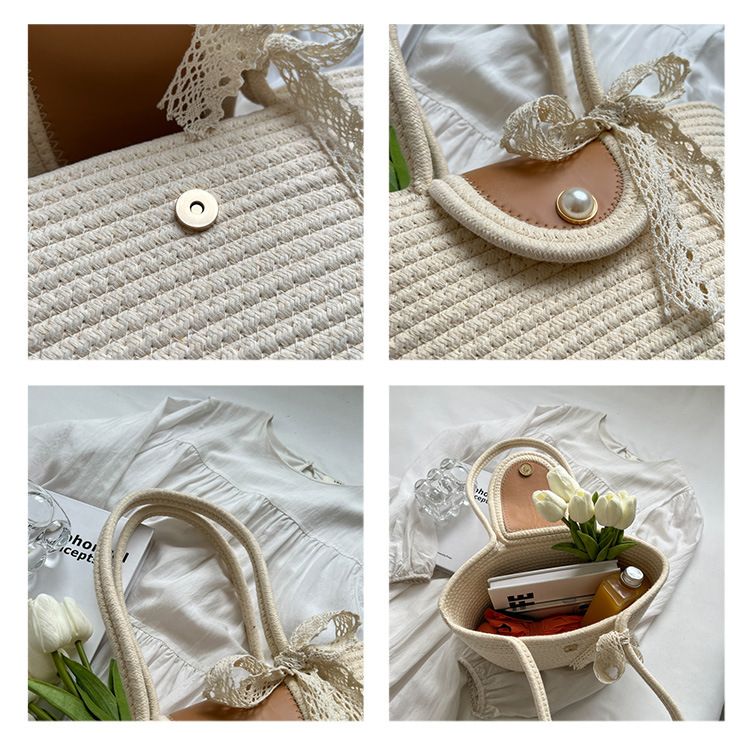 Chic Handbags 2024 New Woven Holiday Shoulder Bag Fashionable and Versatile Large-capacity Tote Bag Beach Bucket Bag_autovado.com