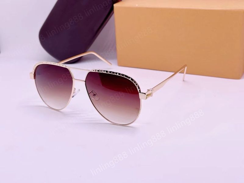 2023 Fashion Classic Pilot sunglasses for women men Metal Oval Gold Frame UV400 Designer Vintage Style Attitude_autovado.com