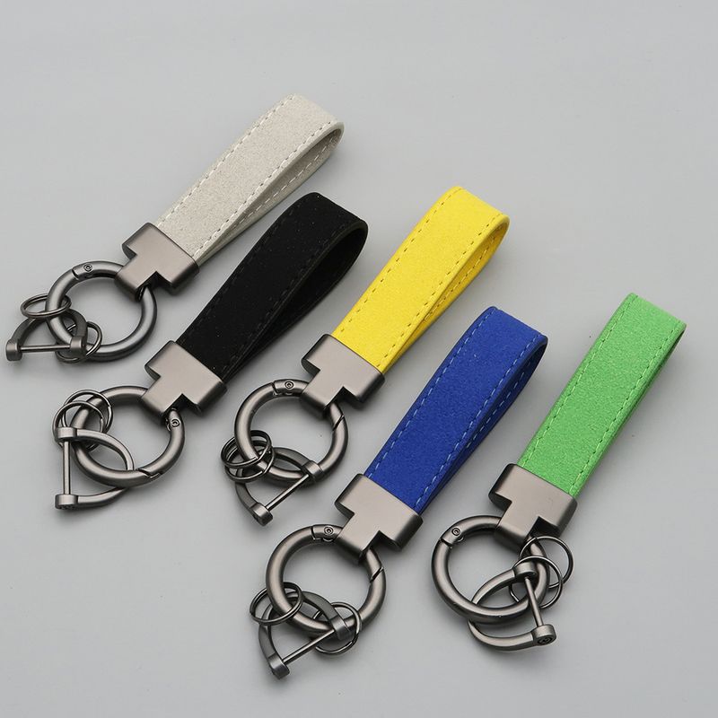 Suede Car Keychain Leather Couple Bag Pendant Men And Women Multifunctional Anti Lost Lettering Key Ring_autovado.com