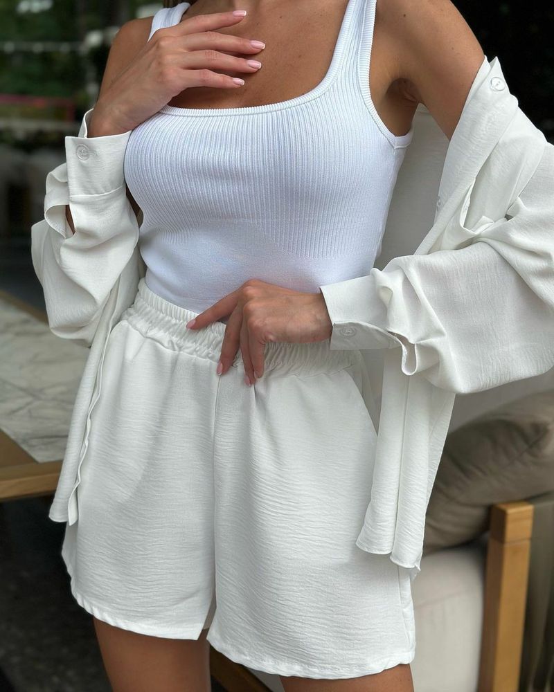 Women's Clothing ladies long-sleeved shorts loose casual women's clothing two-piece suit_autovado.com