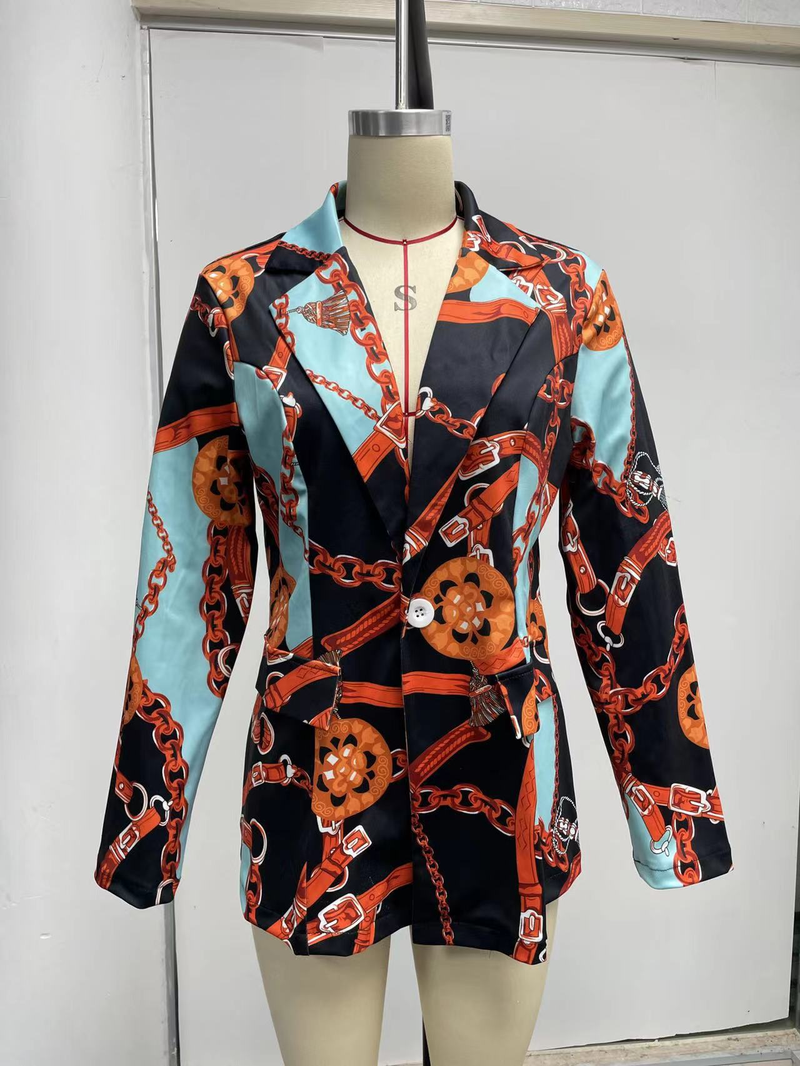 Women's autumn and winter new long-sleeved fashion sexy printed small suit jacket_autovado.com