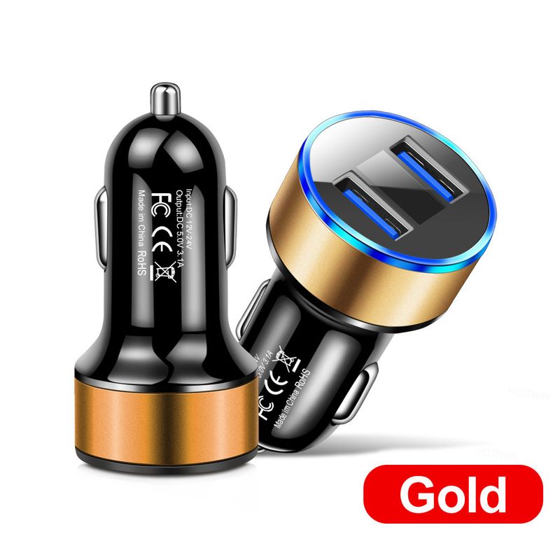 One To Two Cigarette Lighter Fast Head Multifunctional Flash Charging Aluminum Alloy LED Digital Display Car Charger_autovado.com