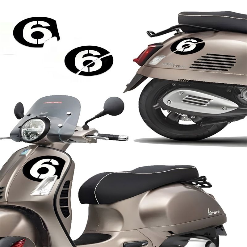 Suitable for Vespa Vespa car body modification GTS300 GTV no. 6 waterproof decals_autovado.com