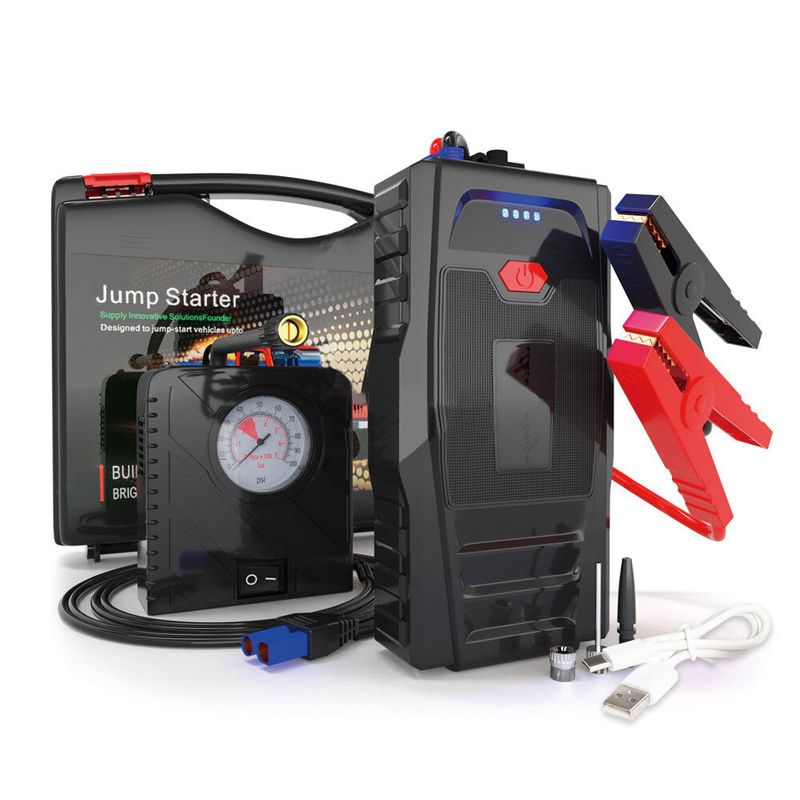 Malaysia Stock MANSOON 12V Jump Starter Booster Portable USB Charger Emergency Power Bank Battery Charge Car Start_autovado.com