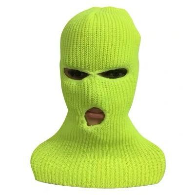 Autumn Winter Yuanbao Needle Three-Hole Knitted Candy Color Wool Hat Head Wrap Neck Warmer Outdoor Cycling Windproof_autovado.com