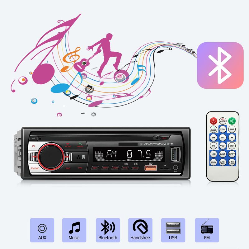 520 car player USB card radio Bluetooth hands free mp3 short player lossless music_autovado.com