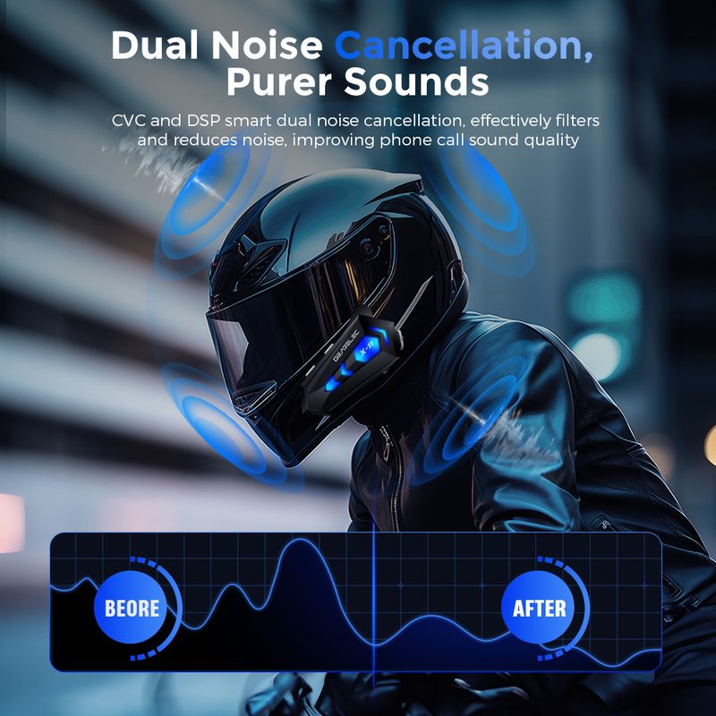 GEARELEC X11 Motorcycle Bluetooth Helmet Hands Free Call IPX6 Waterproof 1000mAh Headset Speakers HiFi Stereo RGB Light_autovado.com