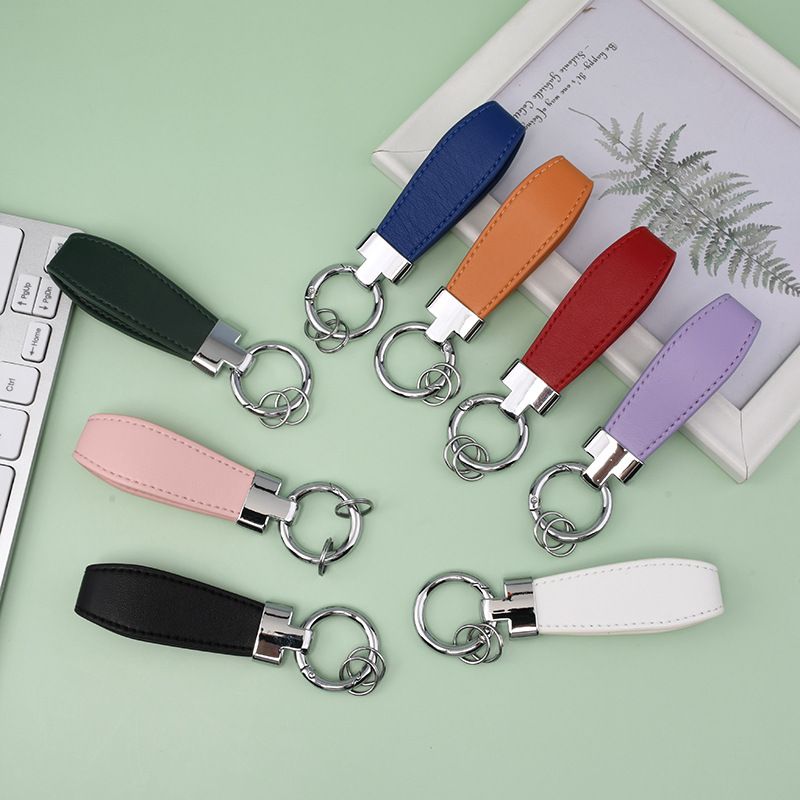 T Shaped Leather Keychain Stylish And Simple Mini Key Ring Creative Portable Color Pendant Key Chain_autovado.com