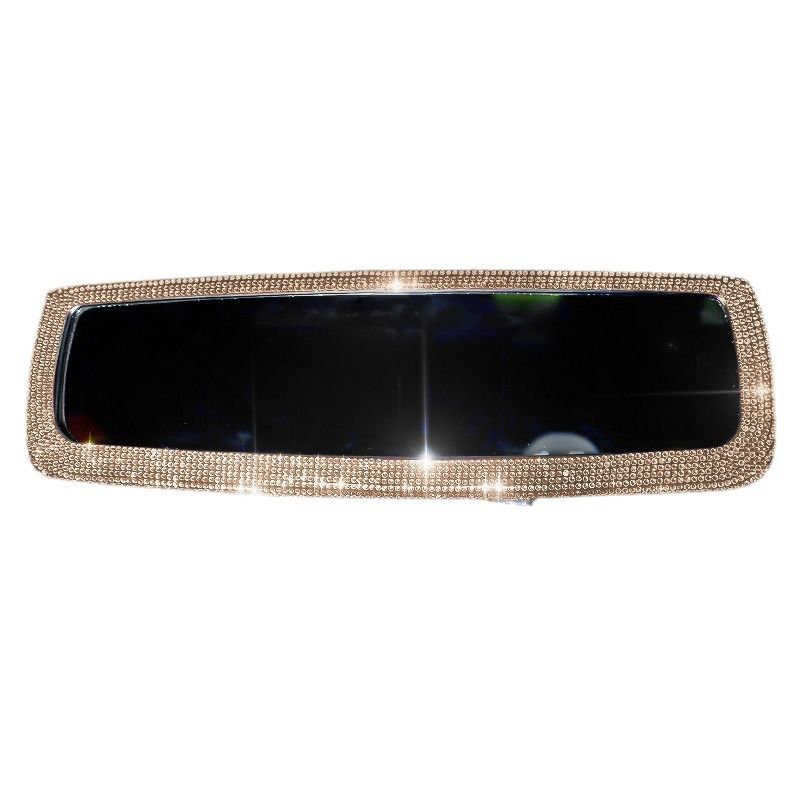 rearview Mirror? Set Creative Personality Cute Diamond Inlaid Car Mirror Decorative Products For Women_autovado.com