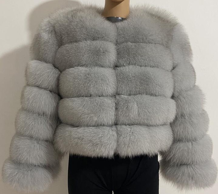 Women's Clothing fur coat fox fur patchwork winter thick warm long sleeve short fur coat_autovado.com