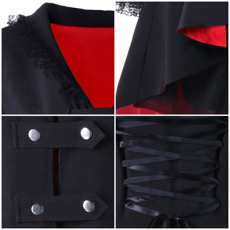 Women's Clothing Autumn new retro mid length windbreaker Gothic style jacket large size women's clothing_autovado.com