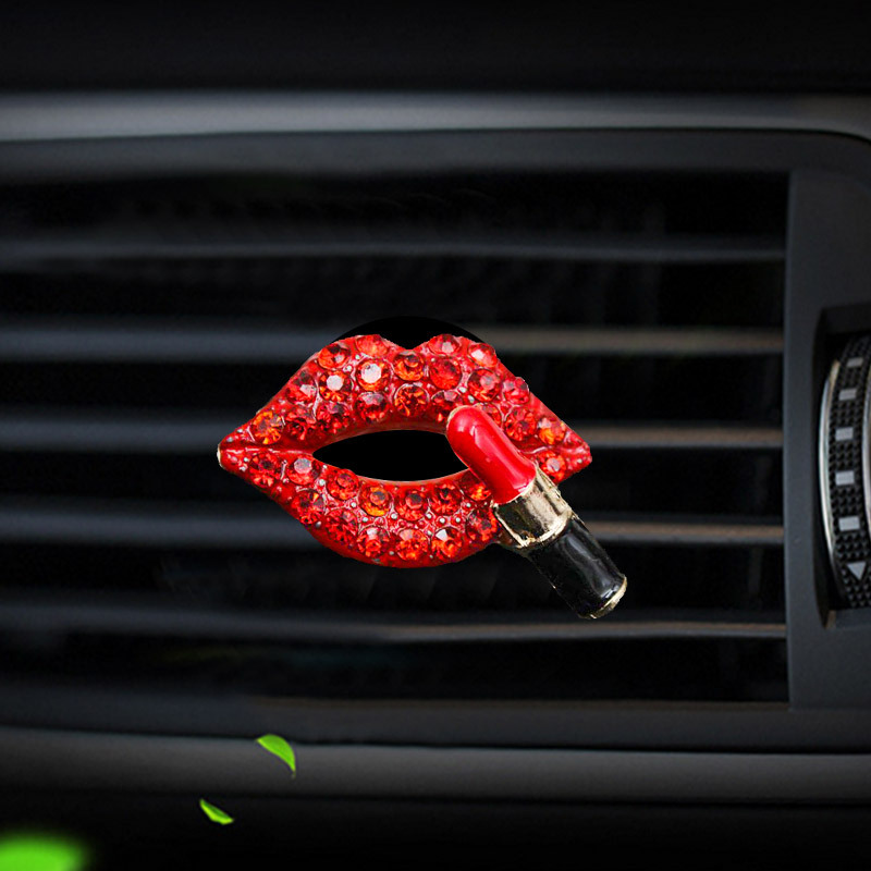 New Car Perfume Clip Creative Diamond Red Lip Car Air Conditioner Air Outlet Aromatherapy Clip Car Interior Jewelry Ornaments_autovado.com