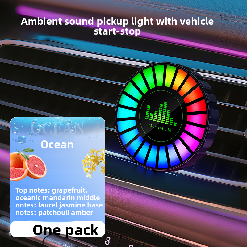 Sound Pickup Ambient Light High-end Car Odor Removal Air Conditioning Vent Decoration Ornament Fragrance Lamp_autovado.com