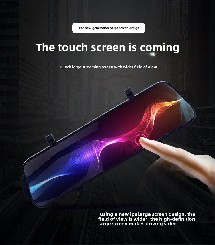 New 4K HD 10-inch 12-inch full screen streaming media rearview mirror driving recorder dual lens voice control WIFI_autovado.com