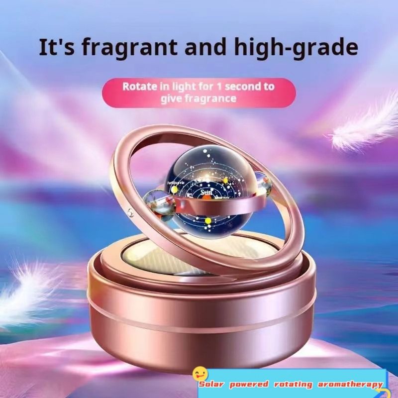 Cross-border in stock wholesale solar car aromatherapy car perfume double ring rotating decoration car air freshener_autovado.com