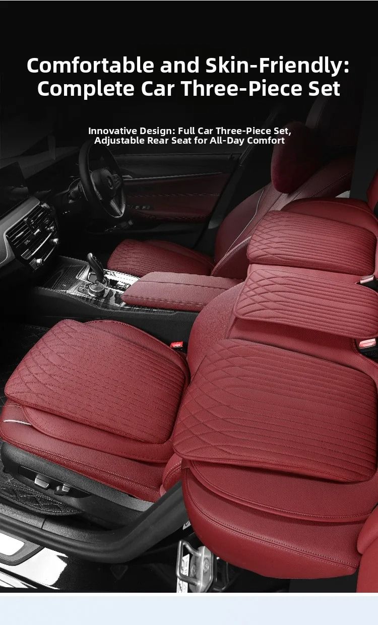 New Breathable Nappa Leather Non-slip Car Sponge High Rebound Pad Cushion Four Seasons Universal Auto Seat_autovado.com