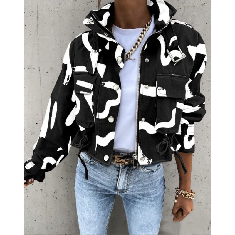 Women's Clothing autumn and winter new motorcycle jacket coat short tops _autovado.com