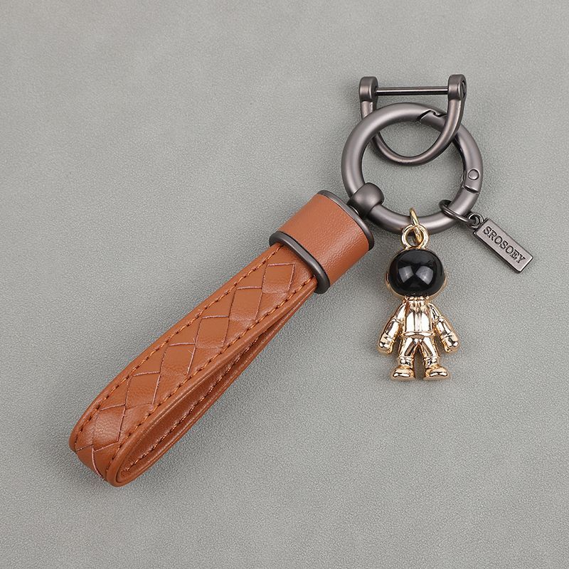 Diamond Pattern Car Keychain Internet Celebrity Astronaut Pendant High End Pendant Men And Women Key Chain Ring_autovado.com