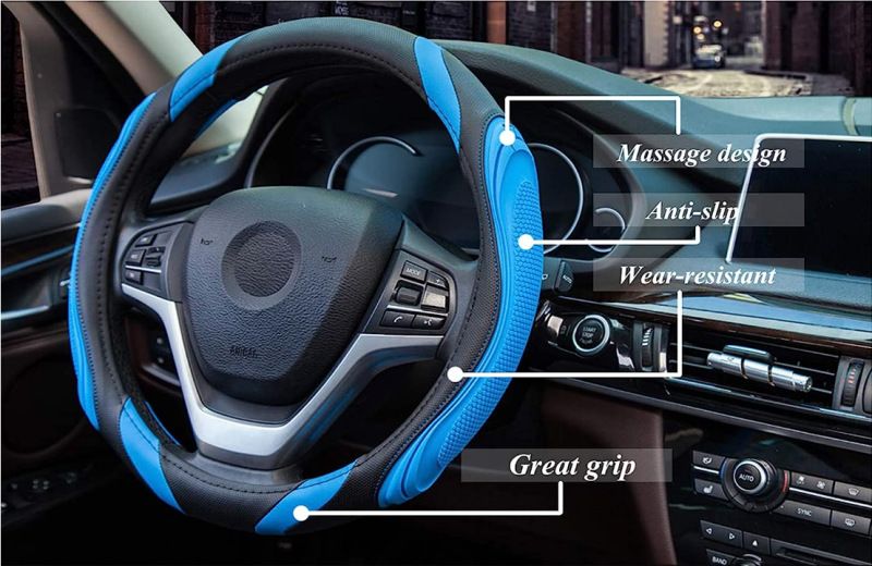 Fashionable Stitching Of Steering Wheel Available In All Seasons, Leather , Concave And Convex Massage, Car Handle_autovado.com