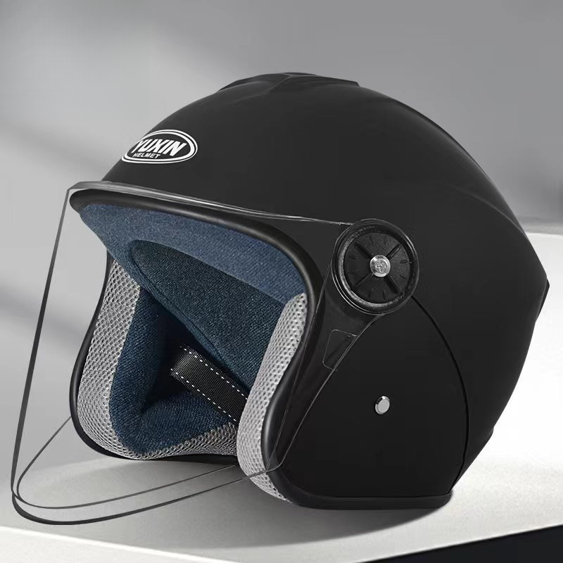 New National Standard Electric Vehicle Women's Four Season Universal Winter Anti Fog And Warm Half Helmet, Men's Double_autovado.com