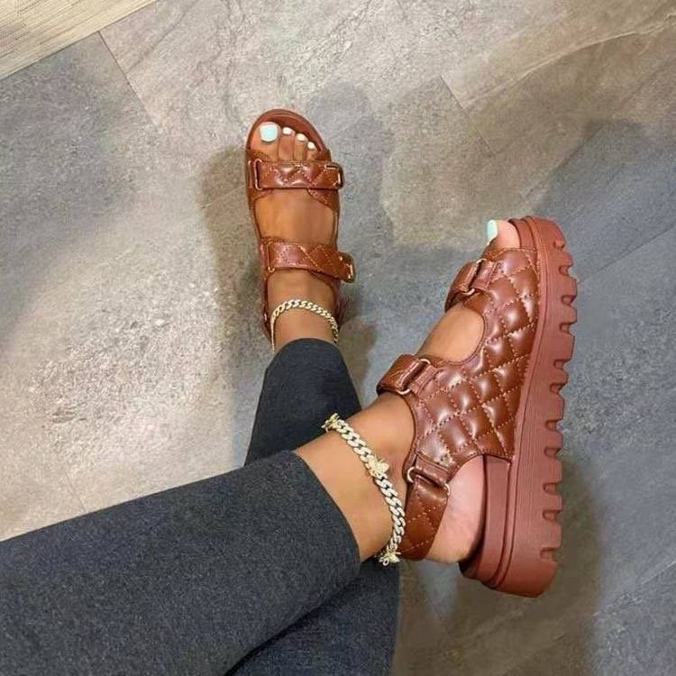 Women's fashion new large size platform sandals round head small wind sandals_autovado.com
