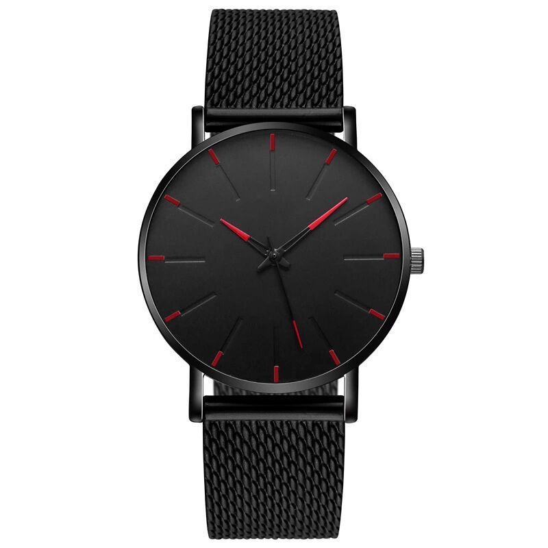 men's and Women's Business color scale fashion watches men's mesh belt thin quartz watches_autovado.com