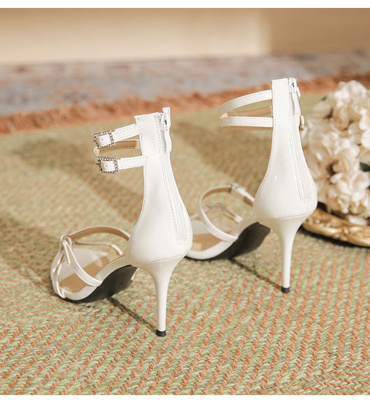 Women's fashion line with thin heel medium heel everything simple fairy high heel sandals_autovado.com