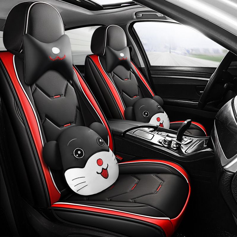 Car Cushion Four Seasons Suitable Cute All-inclusive Seat Cover Summer Full-enclosed Seat Cushion Goddess Leather Seat Cover New_autovado.com