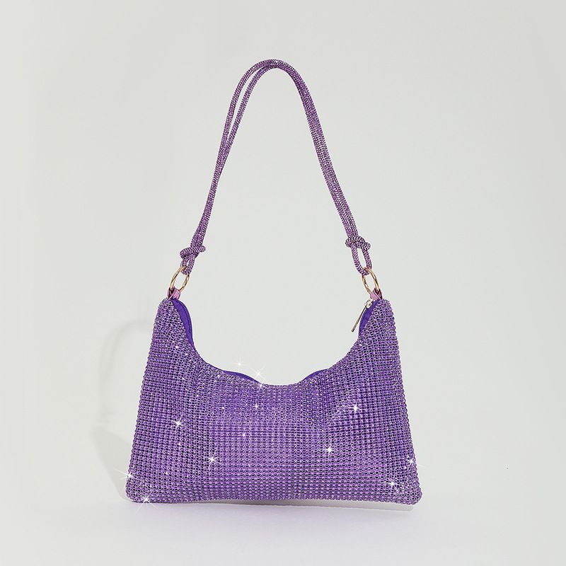 rhinestone knotted armpit bag diamond-studded trendy niche shoulder evening bag_autovado.com