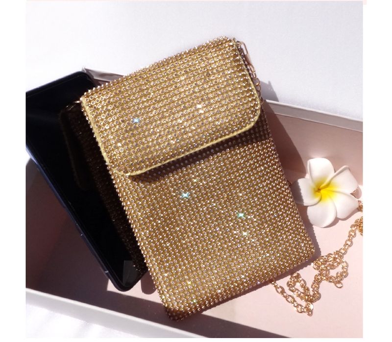 Evening Bags Diamond-encrusted Mobile Phone Bag Women's Crossbody Bag Chain Shoulder Bag Advanced Sense Vertical Evening Small Bag_autovado.com