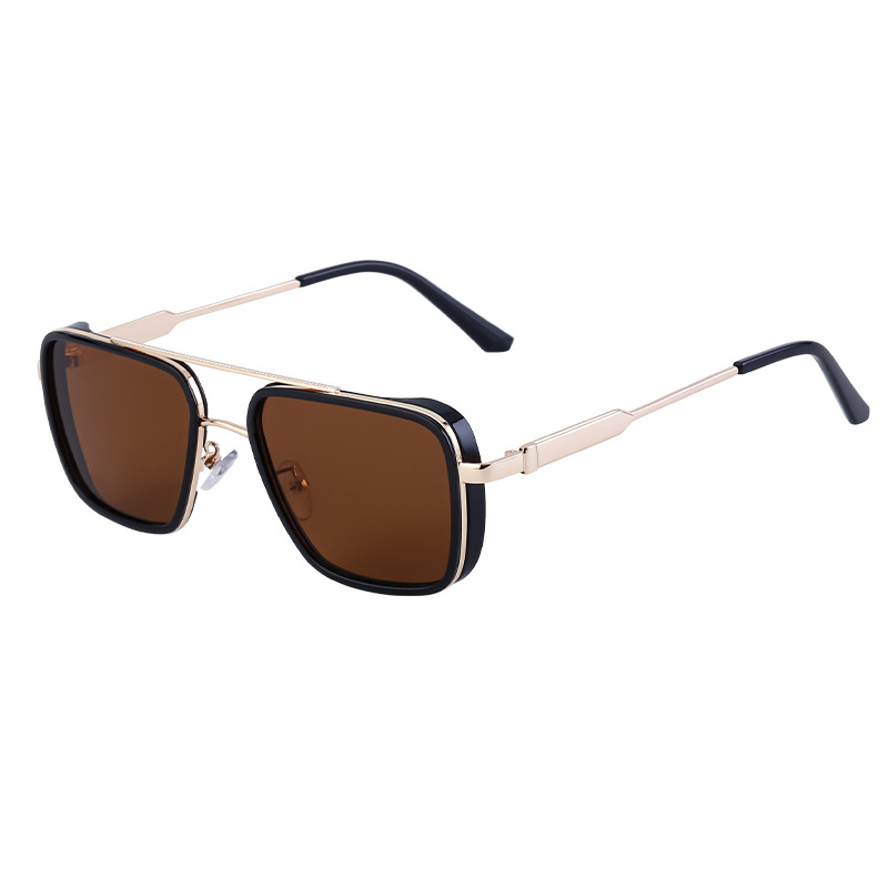 2024 New European and American Retro Punk Style Sunglasses Men's Sun Protection Square Frame Sunglasses Men's Cross-Border Wholesale Shades_autovado.com