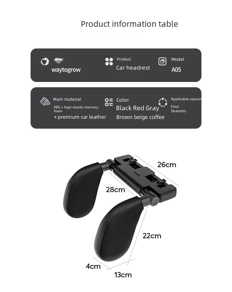 General Motors Headrest Side Sleep Neck Pillow Adjustable Children U-shaped Memory Foam Neck Pillow Side_autovado.com