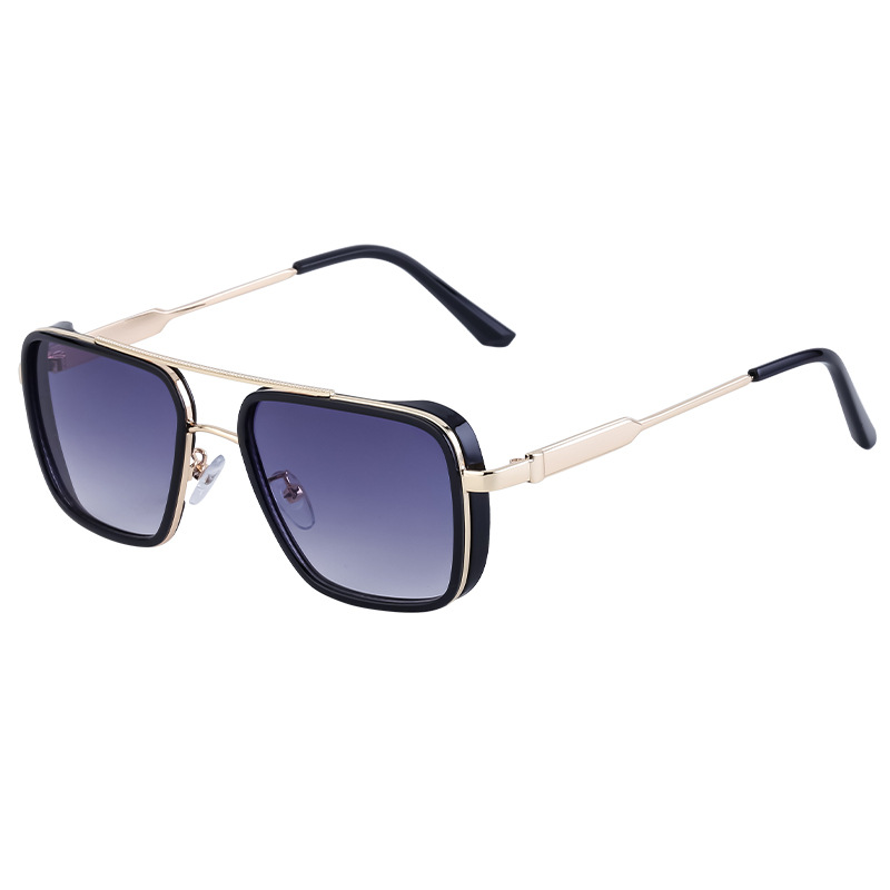 2024 New European and American Retro Punk Style Sunglasses Men's Sun Protection Square Frame Sunglasses Men's Cross-Border Wholesale Shades_autovado.com