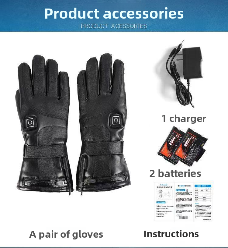 Kangre 7.4V Lithium Battery Rechargeable Gloves Motorcycle Heating Three-Level Temperature Adjustment Electric Warm_autovado.com