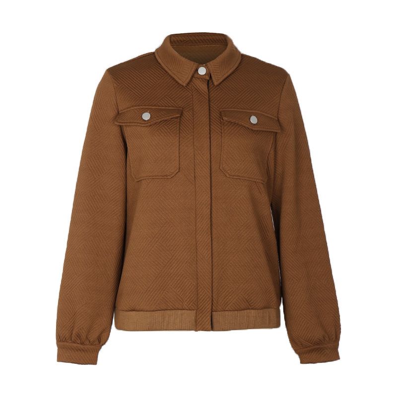 Women's Clothing lapel cardigan autumn new retro Maillard jacket coat_autovado.com