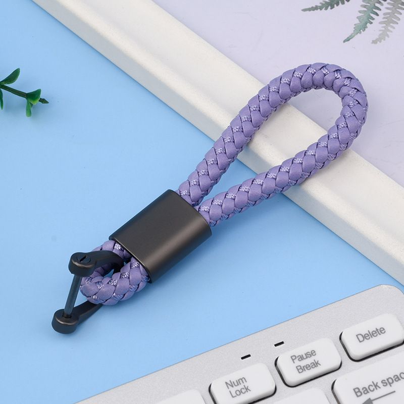 Simple Braided Rope Keychain Car Leather Decorative Keychain Fashion Creative Bag Portable Anti Lost Horseshoe Buckle_autovado.com