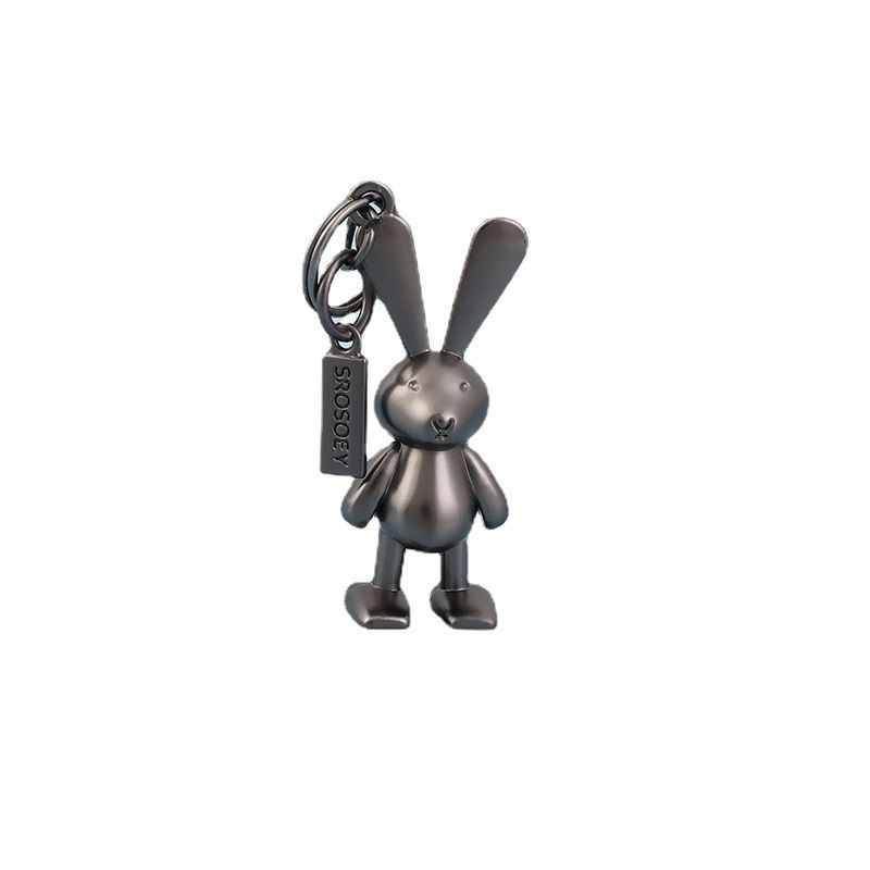 Car Keychain Metal Electroplating Rabbit Pendant_autovado.com