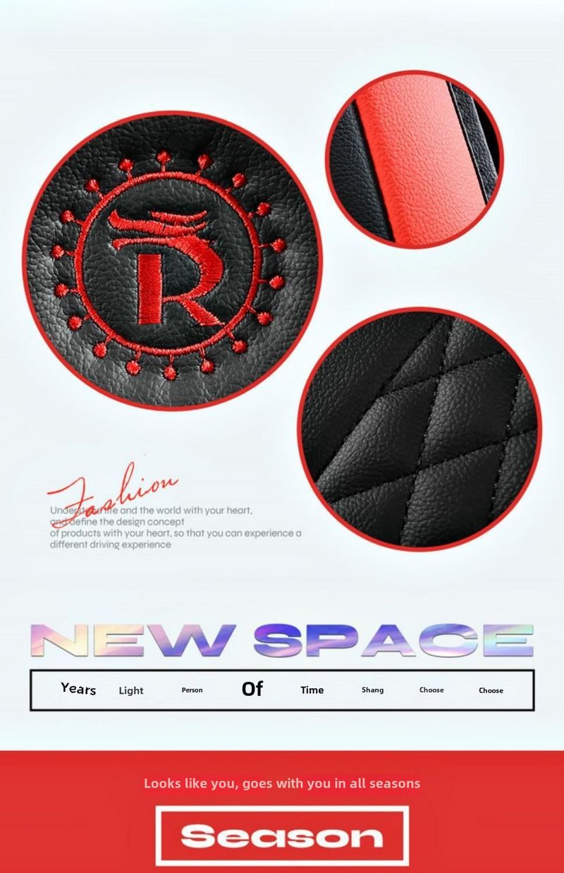 Fashion Sports Car Cushion Four Seasons Universal Full Surrounding High-end Leather Seat Cover Black and White Cushion Light Luxury Seat Cover_autovado.com