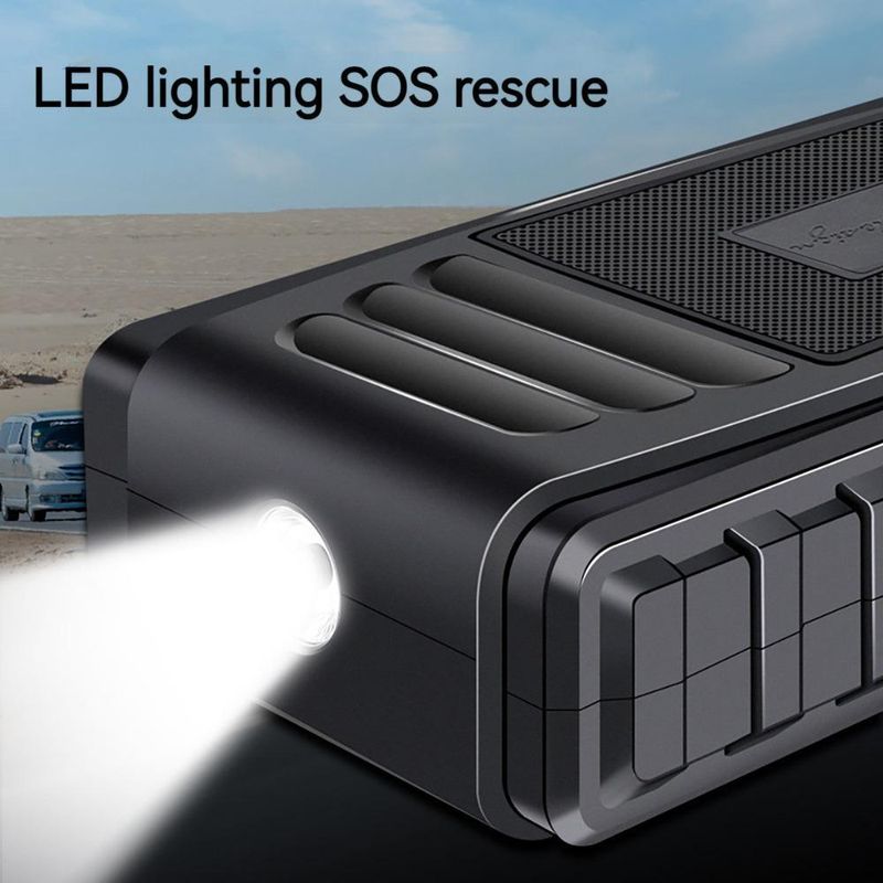 129800mAh Bank 3in1 Cable Emergency Power Supply Car Jump Starter & Air Pump Accessories Black_autovado.com