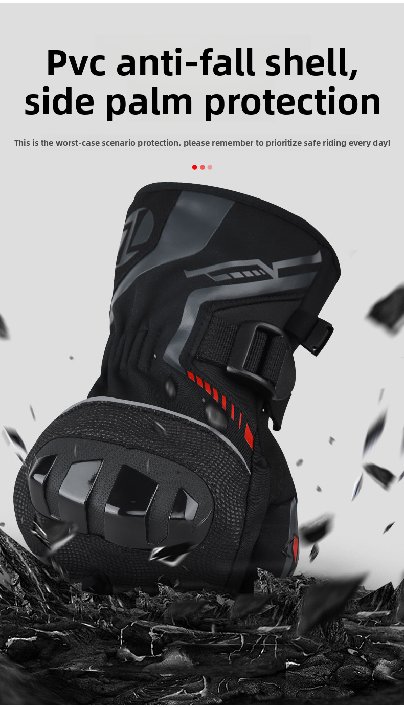 JCCA Winter Riding Anti-Fall Gloves For Men And Women Waterproof Windproof Fleece-Lined Cold-Proof Motorcycle Protective_autovado.com