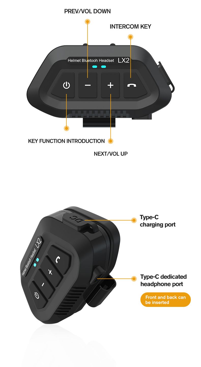 LX2 Motorcycle Full Half Waterproof Rider Wireless 5.3 Helmet Bluetooth Earphones_autovado.com