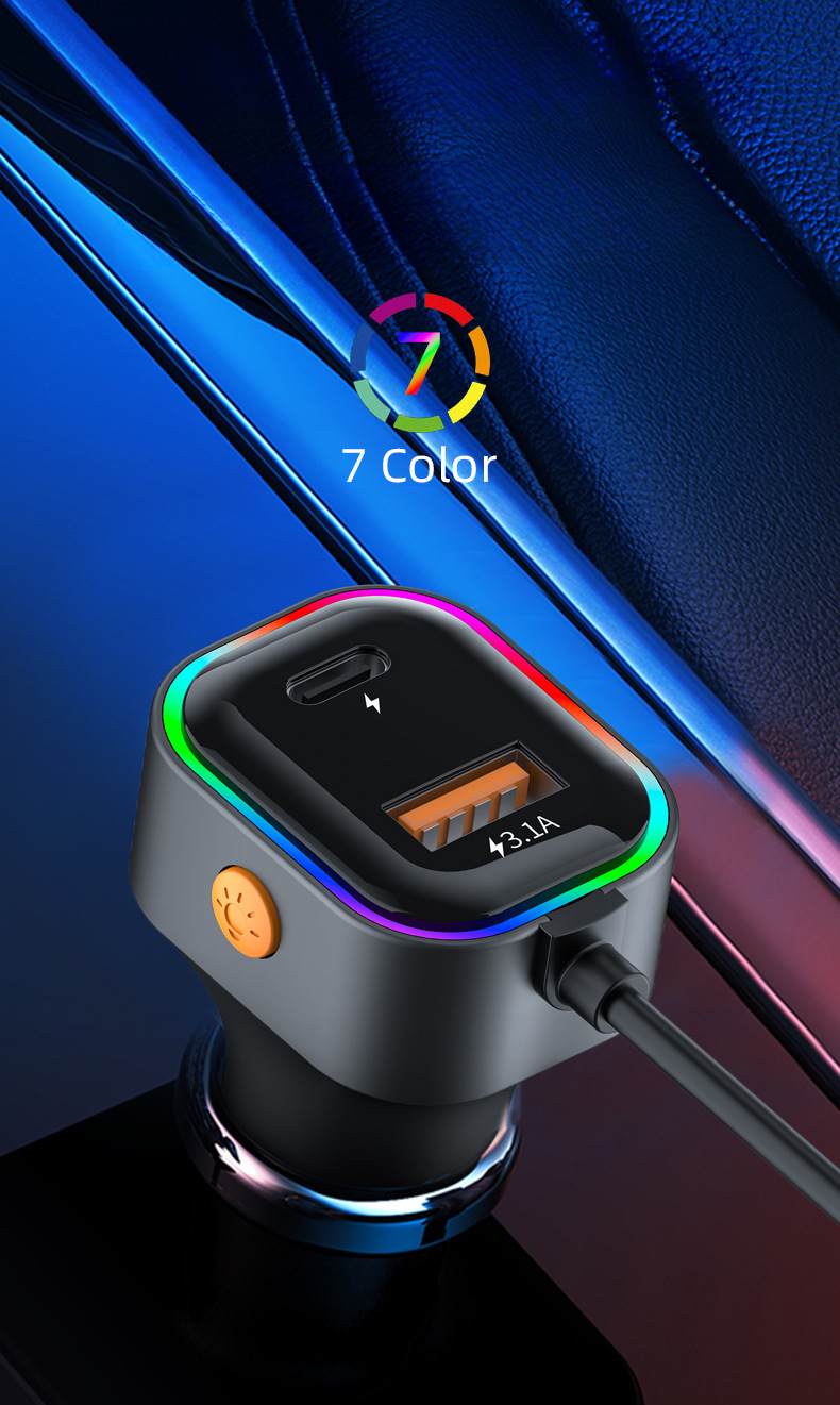 USB One To Two With Cable Charger, Multifunctional Car Phone Charger_autovado.com